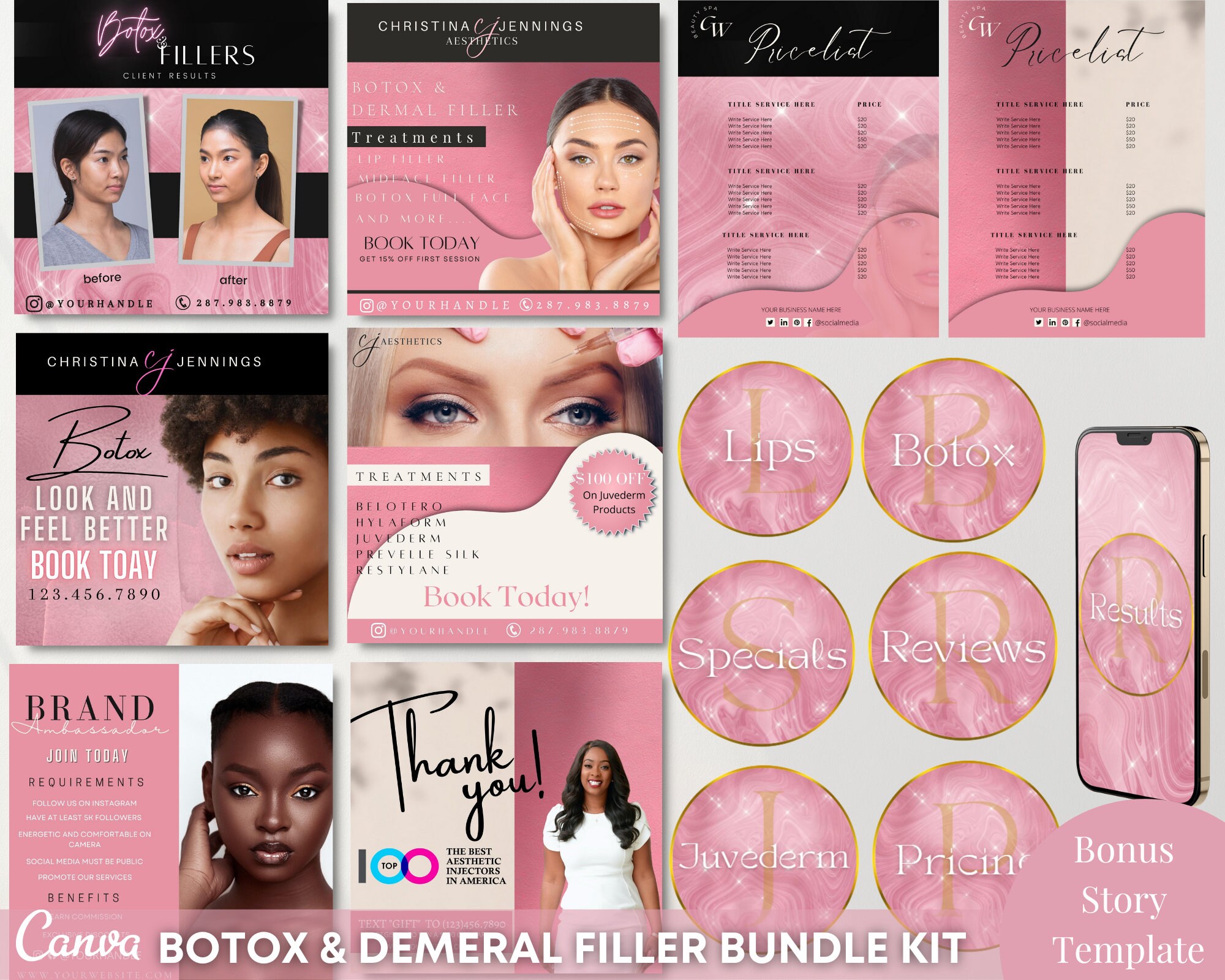 Botox and Filler Bundle Template Nurse Injector Botox Flyer Etsy