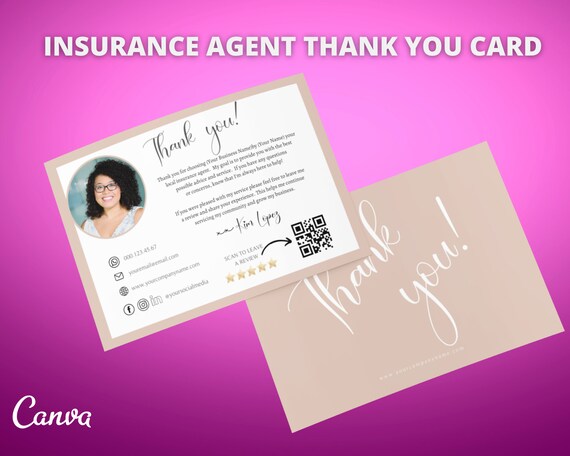Insurance Agent Insurance Agent Thank You Card Insurance Etsy Nederland