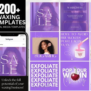 200+ Waxing Flyer Template Mega Set IG POST Esthetician Waxing Templates Brazilian Waxing Flyer temples Waxing Flyer Template IG Canva