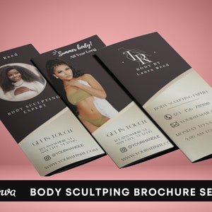 Body Sculpting Brochure Body Sculpting Editable Body Contouring Brochure Template Trifold Brochure Canva Body Contour,
