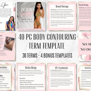Body Contouring Term Post TERM Templates  Body Contouring Flyers Body Sculpting Flyers IG Post Canva Template -40 pc set