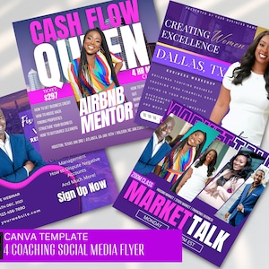 Webinar Flyer Business Coaching Flyer Women Empowerment Post Workshop Retreat Flyer Airbnb Business Life Coach IG Post Credit Repair