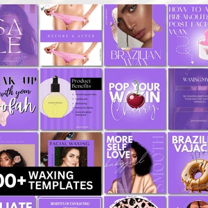 Waxing Flyer Template 200+ Mega Set IG POST Esthetician Waxing Templates Brazilian Waxing Flyer temples Waxing Flyer Template IG Canva