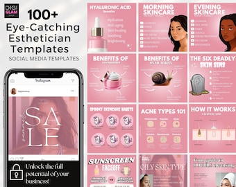 Plantillas de esteticista Volante de cuidado de la piel Publicaciones de Instagram de esteticista Volante facial Plantillas de marketing Spa de negocios Plantillas de spa modernas Canva