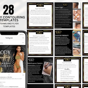 Body Contouring Term Post Body Contouring Flyers Body Sculpting Flyers IG Post Informational post Instagram Template Canva For Spa Owners