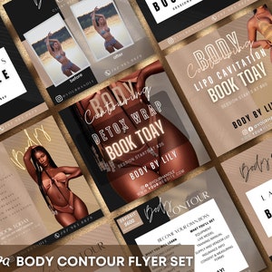 Body Sculpting Flyers - Body Contouring Template Body Contouring Flyer Body Contour Flyer  Body Spa Flyer Body Contouring Training