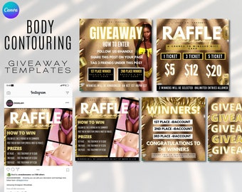 Body Contouring Giveaway Flyer Raffle flyer Body contouring Giveaway Flyers Engagement Flyers Body Sculpting Giveaway IG Post