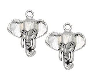 Pewter Elephant Head Charms: Good Luck DIY Jewelry