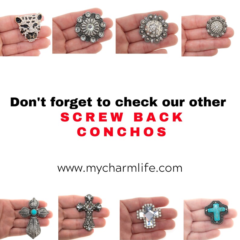Rhinestone Conchos: Silver Cowboy Saddle Decoration, Belts, Purses (1 ...