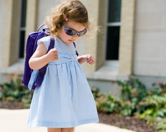 Girls blue seersucker dress | Easter Seersucker Dress | Spring Dress for Toddlers and Girls