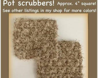 Pot scrubbies READY to ship! Crochet set of 2, handmade reusable washer dryer safe eco friendly cleaning sponge dish scrubby dishie