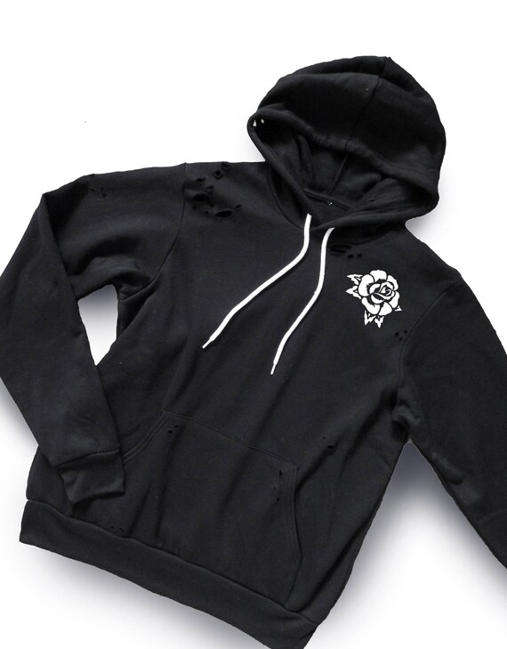 white distressed hoodie