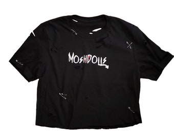 Koszulka z logo MoshDolls w stylu punk grunge
