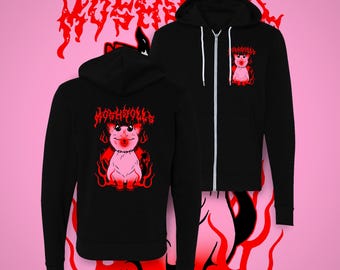 MOSHDOLLS - Devil Kitty Hoodie, Punk Halloween Hoodie, Evil Kitty Shirt, Demon Cat, Cute Halloween Cat, Halloween Collection