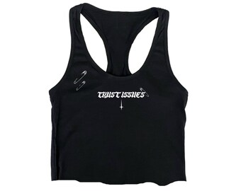 Top z nadrukiem Trust Issues - MoshDolls Punk Style Crop Top