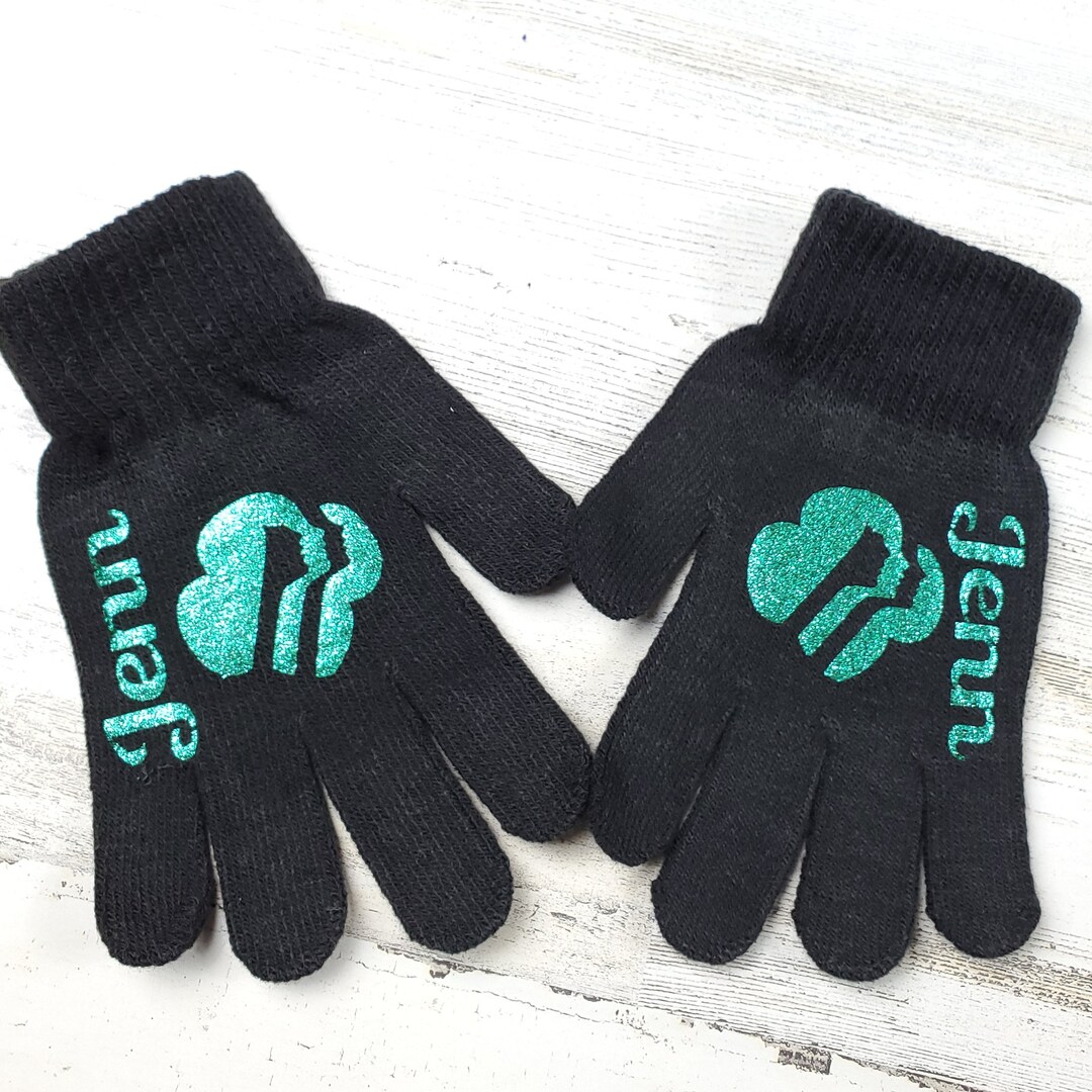 Troop Gift,black Personalized Kids Gloves,girl Scout Gloves,custom