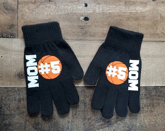 Black personalized adult gloves,personalized gloves,winter gloves,gloves for adults,custom gloves,women's winter gloves,men's winter gloves