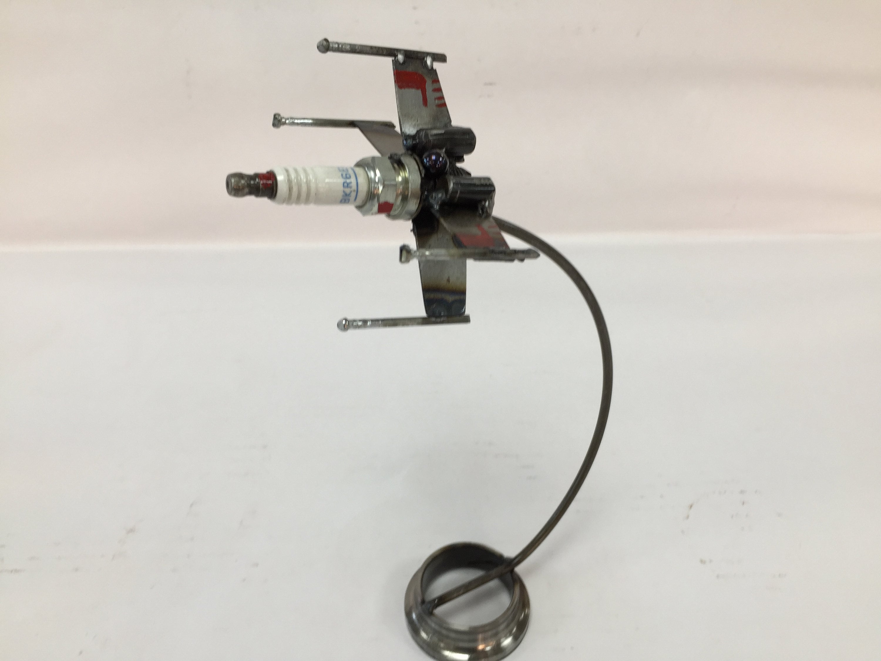 Spark Plug X Wing, Star Wars Scrap Metal Sculpture, Luke Spark Plug X Wing, Star Wars Scrap Metal Sculpture, Luke