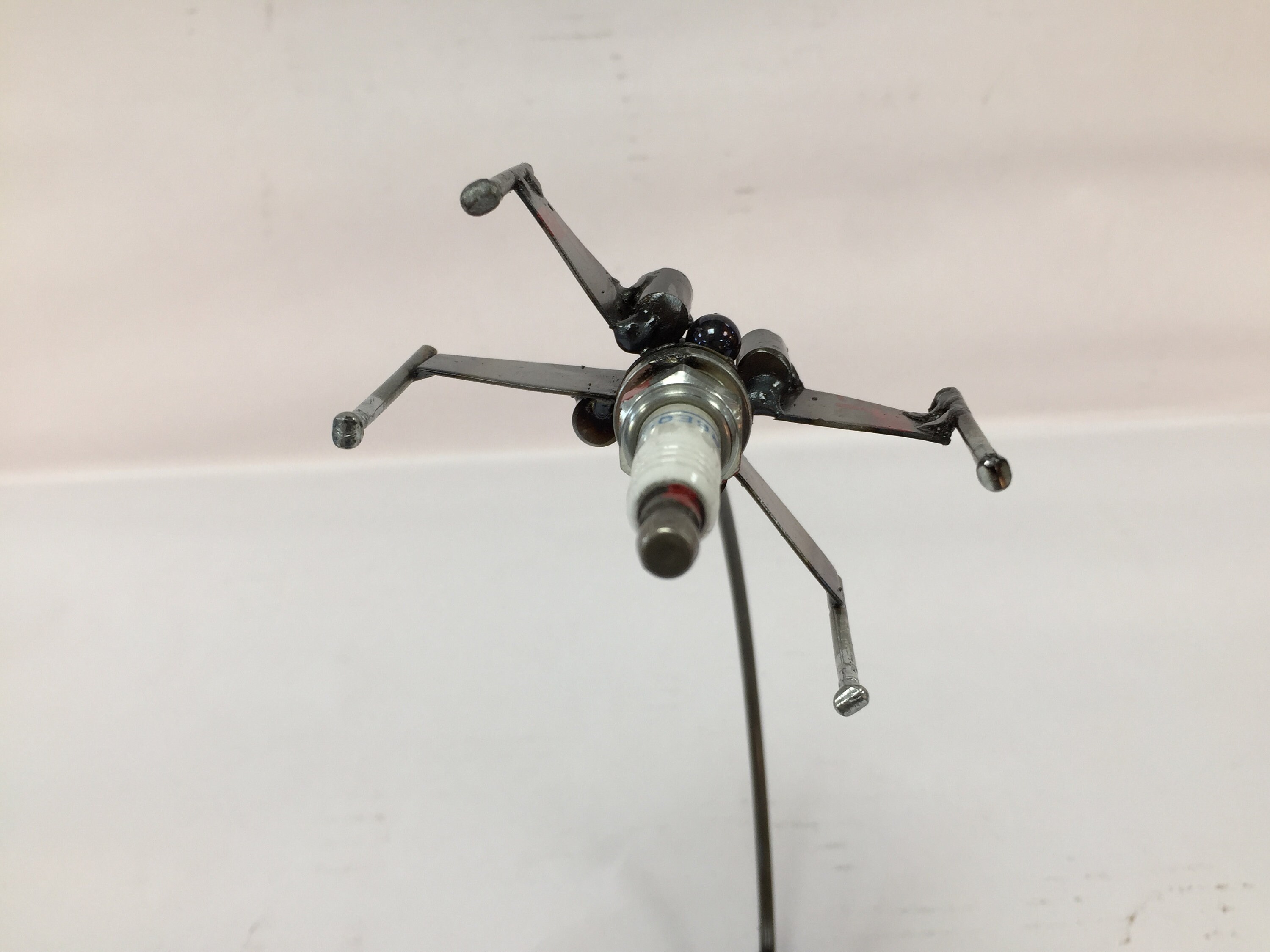 Spark Plug X Wing, Star Wars Scrap Metal Sculpture, Luke Spark Plug X Wing, Star Wars Scrap Metal Sculpture, Luke
