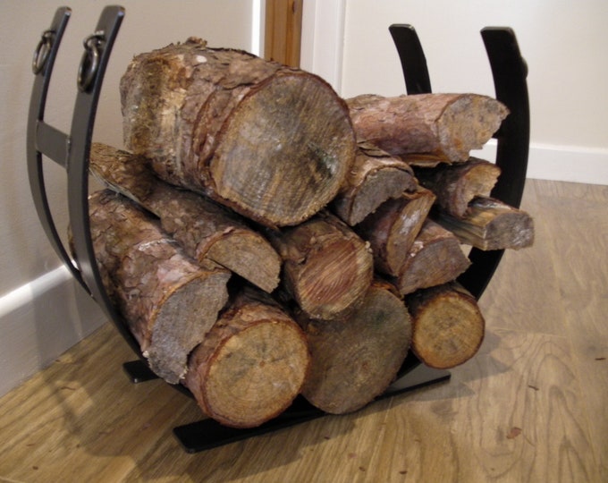 Wrought Iron Log Holder Log Store Hand Made Wrought Iron Etsy