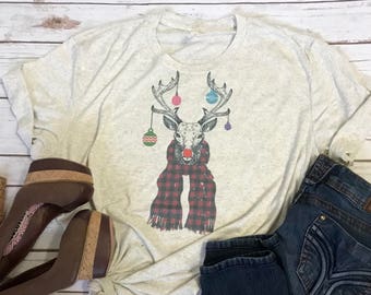 Rudolph Christmas Shirt Rudolph Shirt Vintage Christmas Shirt Womens Christmas Shirt Cute Christmas Shirt Cute Womens Shirt Holiday Tee