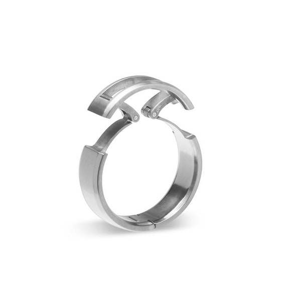 CP4 Hinged Titanium Mens Wedding Ring for Active Lifestyles