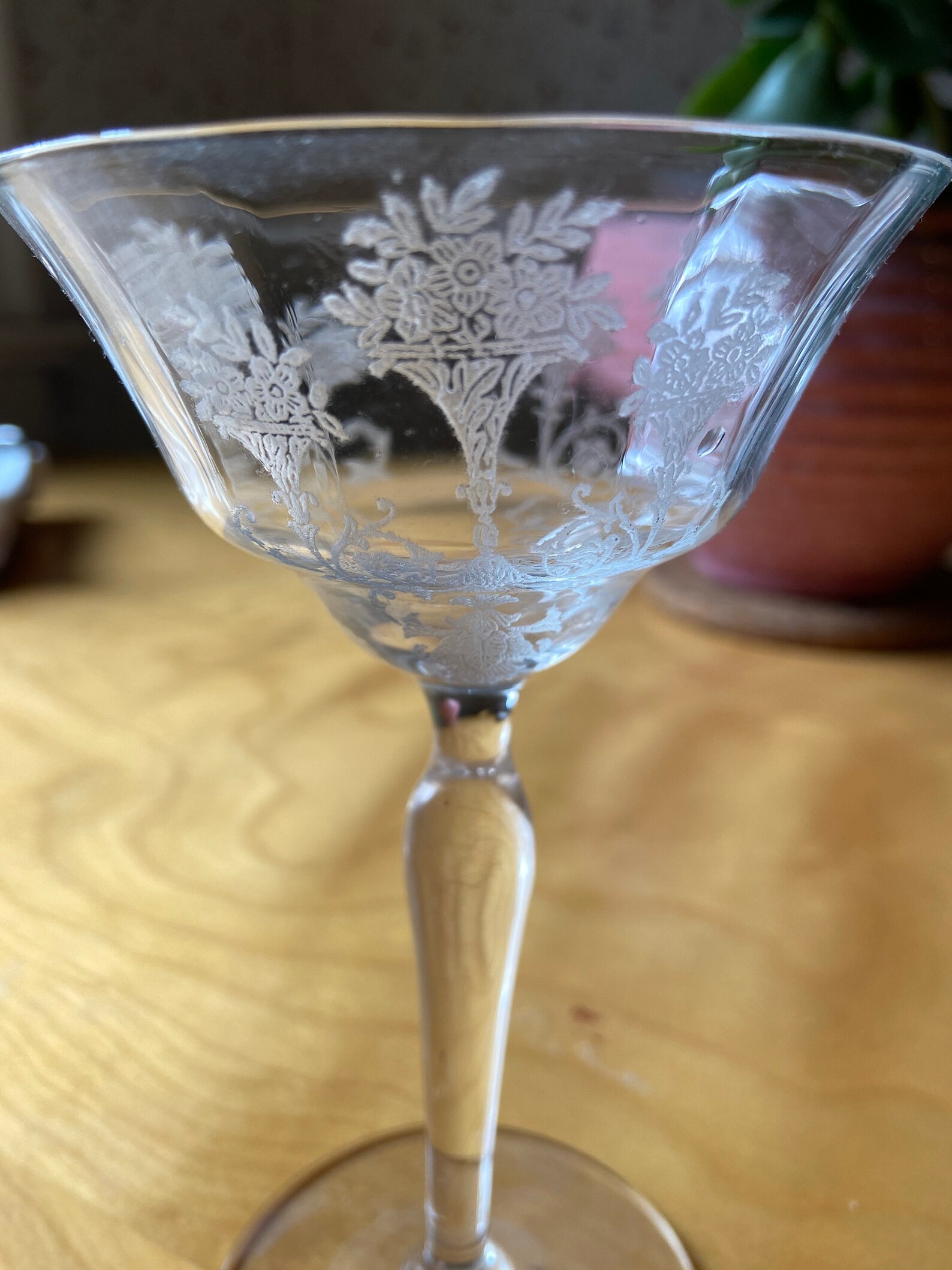 Antique Mayfair by Etched Floral Crystal Glasses Etsy