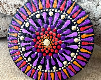 Mandala magnet - mini-canvas; magnet; mandala art; hand painted; mandala; boho; stocking stuffer