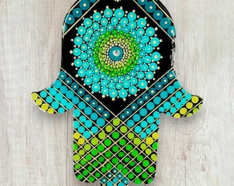 Mandala Hamsa 6" wall ornament; home decor; hamsa; mandala art; holiday gifts;