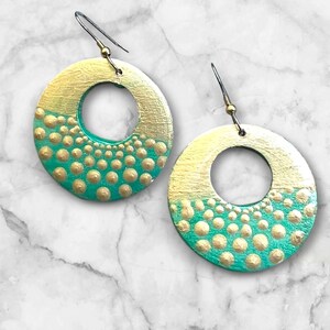 Round wooden earrings; hand-painted; mandala design; 1.5&quot;; jewelry; lightweight; drop earrings; earrings