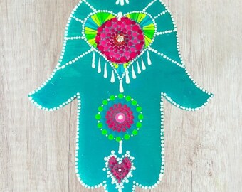 Mandala Hamsa 6" wall ornament; home decor; hamsa; mandala art; holiday gifts;