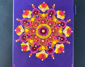 Mandala; purple journal; notebook; BOHO; hand-painted; gift; holiday;