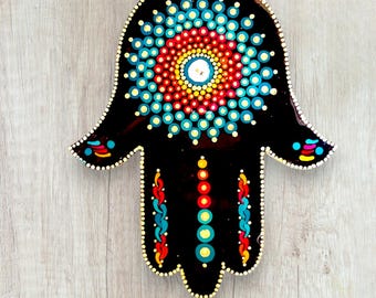Mandala Hamsa 6" wall ornament; home decor; hamsa; mandala art; holiday gifts;