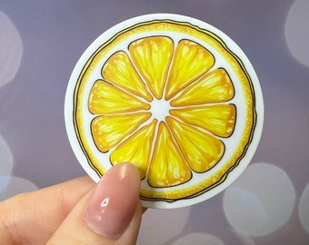 Lemon Slice Sticker, Food Sticker, Waterproof Sticker, Laptop Stickers, Stickers For Water Bottle, Planner Sticker, Journal Sticker, Sticker