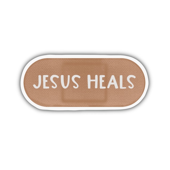 because of Him Jesus stickers for water bottle, religious stickers for  laptop, Bible study gifts, baptism favors for guests, Christian gifts