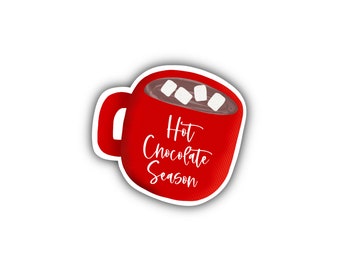 Hot Chocolate Season Sticker, Laptop Stickers, Hot Chocolate Sticker, Hot Cocoa Sticker, Scrapbooking Sticker, Waterproof Sticker, Stickers