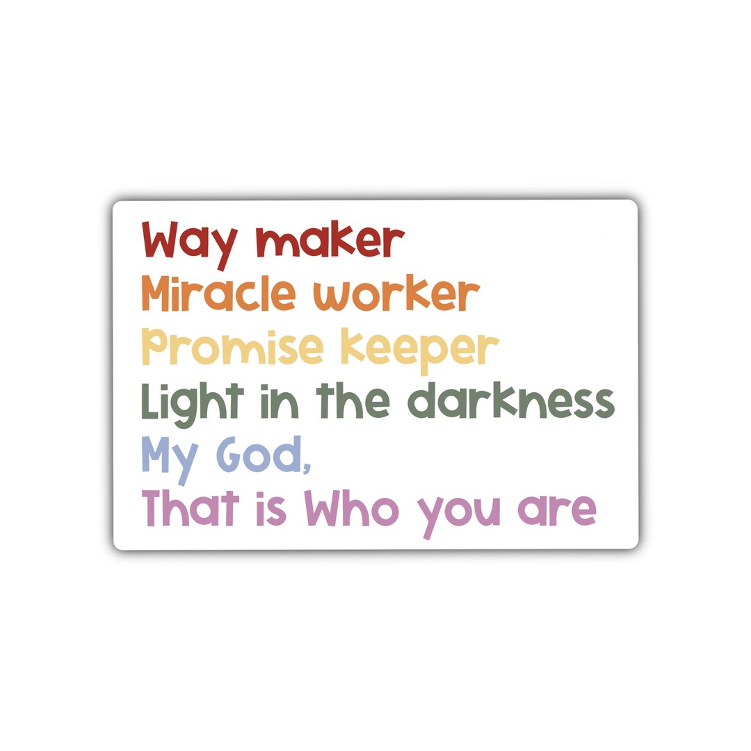 Miracle Base Sticker Way Maker Miracle Worker Promise Keeper Sticker, Christian Stickers ...