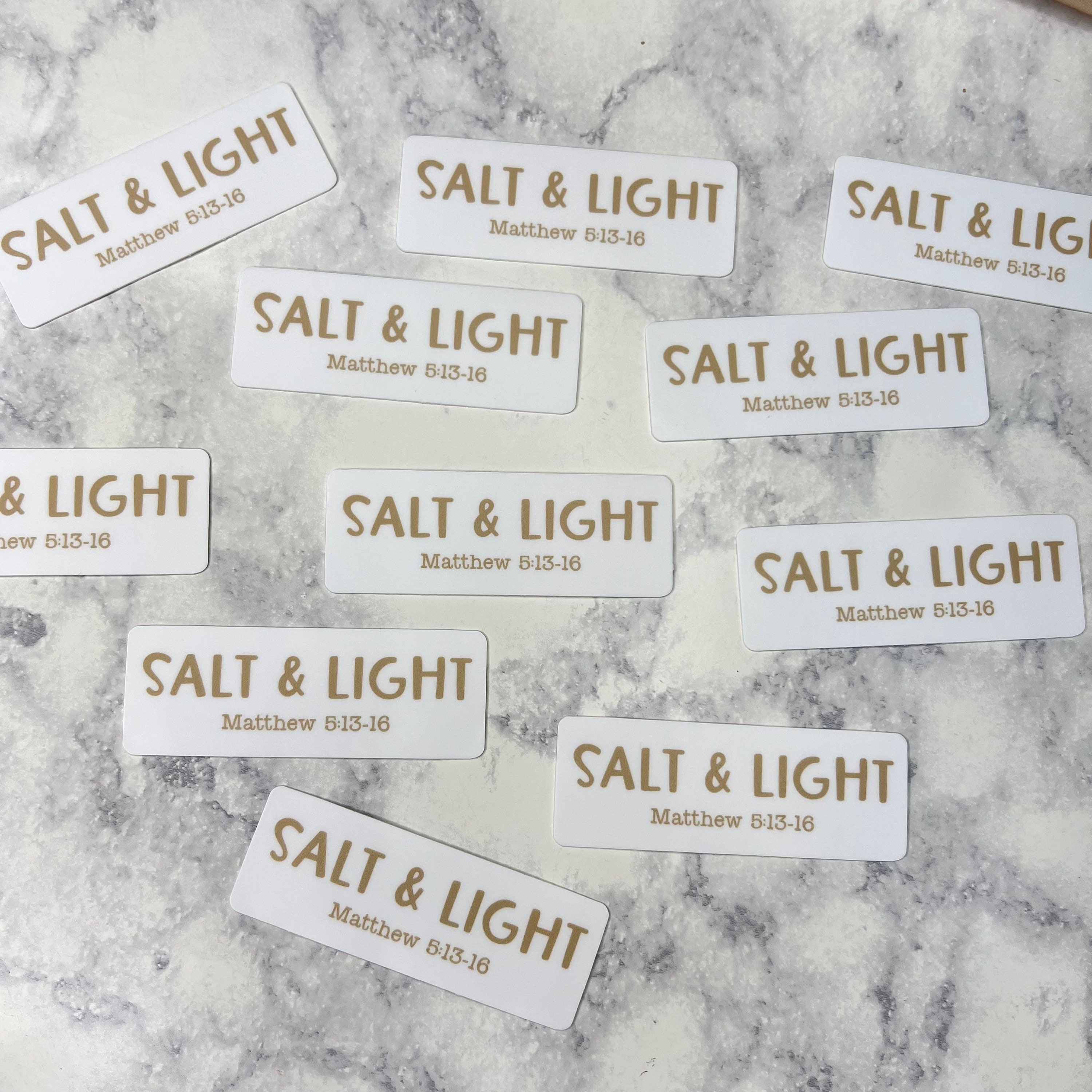 Salt and Light Sticker, Matthew 5:13-16, Christian Stickers for Water ...