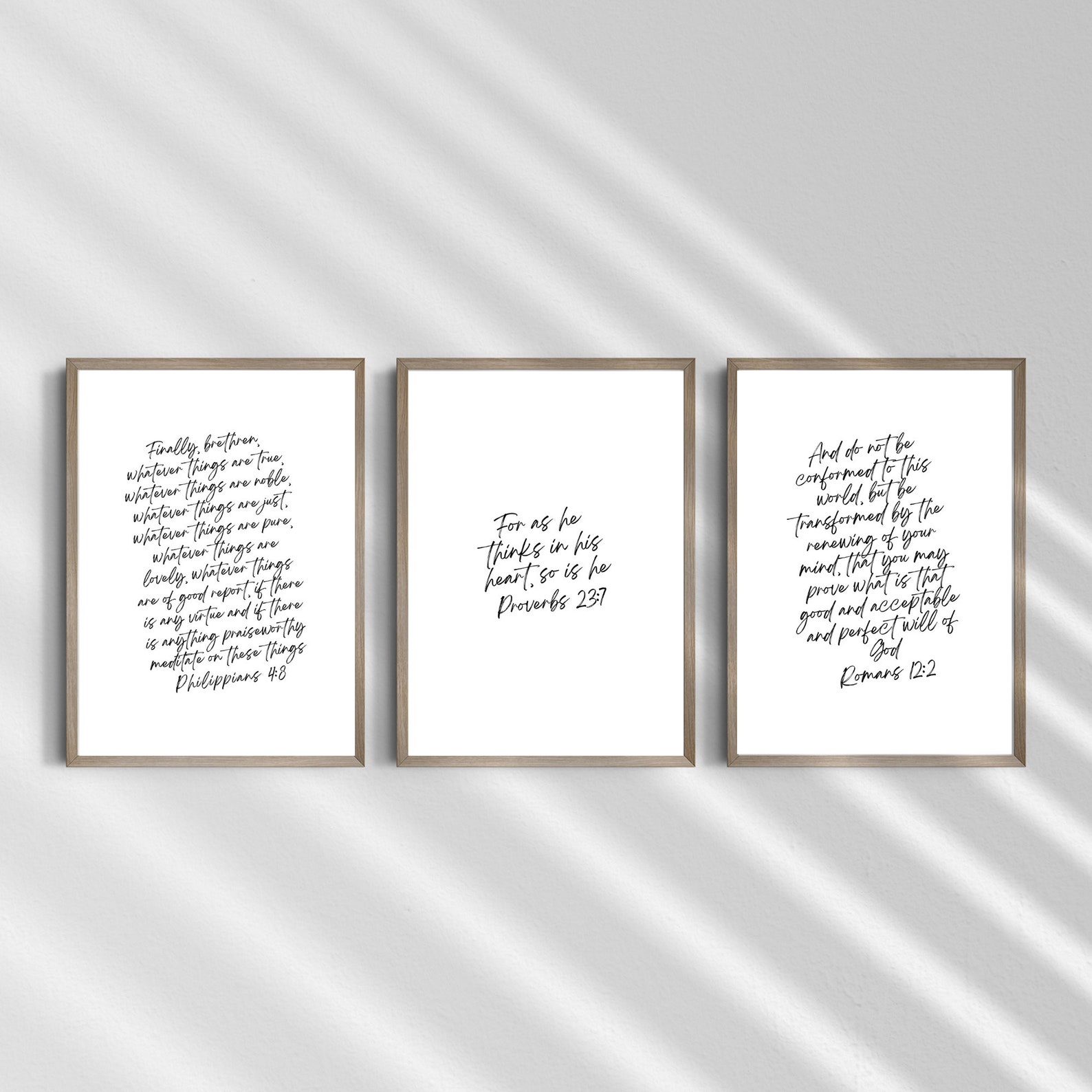 Set of 9 Prints Digital Download, Bible Verse Wall Art, Christian Wall ...