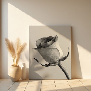 Schwarzweiße Rose, Schwarzweiß-Rose, Hausdekor, druckbare Kunst, Maximalist-Dekor, Vintage, moderne Kunst, Ausstellungsplakat, Foto Wandkunst, Collage