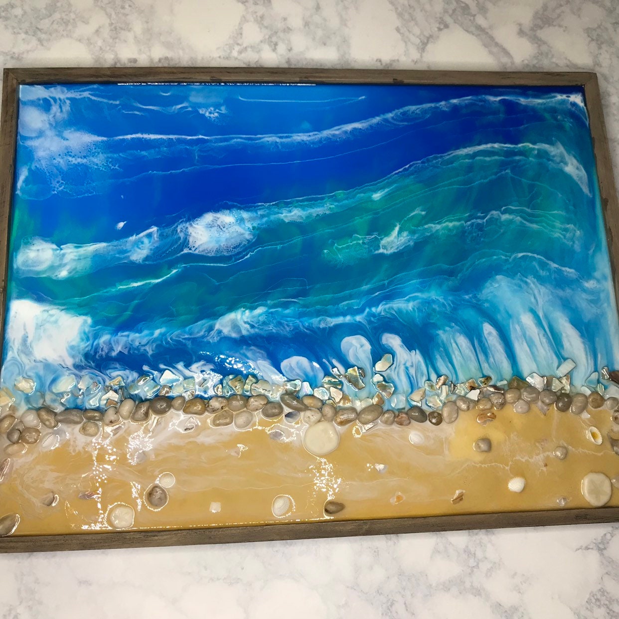 Resin Art Handmade Ocean Art Fluid Art Pour One Of A Kind Etsy