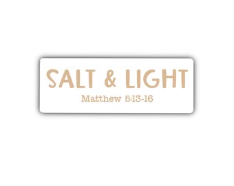 Salt And Light Sticker, Matthew 5:13-16, Christian Stickers For Water Bottle, Laptop Stickers, Planner Sticker, Baptism Gift, Stickers