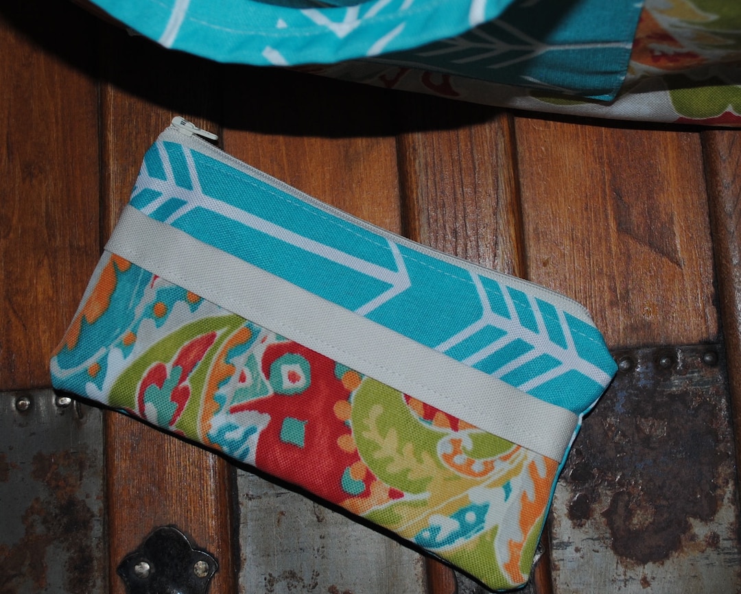 Canvas Wallet, Unique Fabric Wallet, Wallet, Zippered Bag