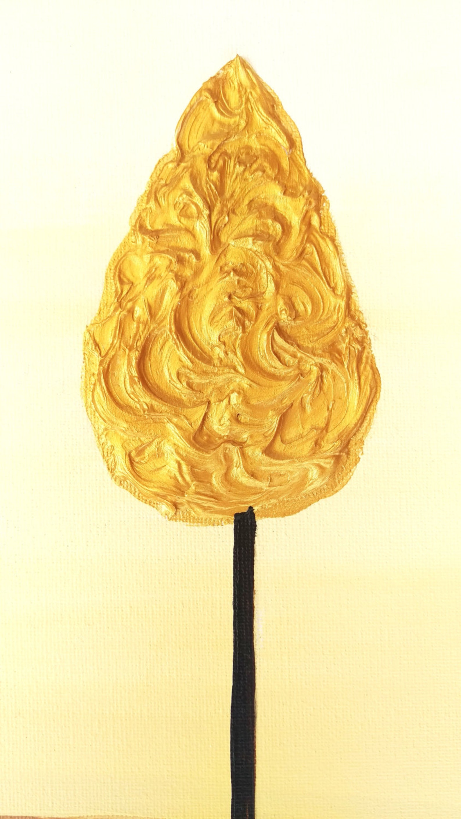 ORIGINAL TEXTURED PAINTING abstract tree leaves gold Etsy