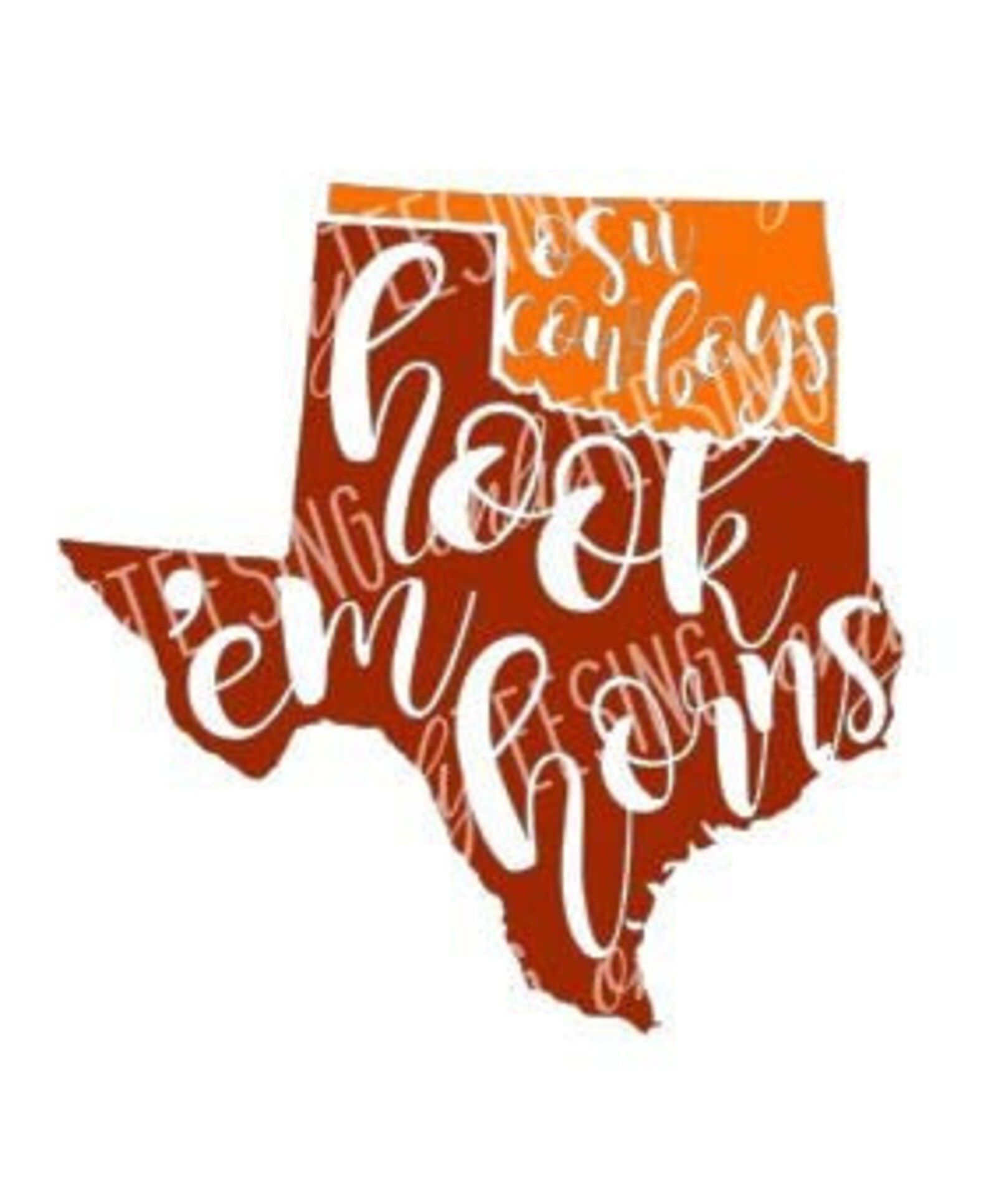 House divided Texas OSU longhorns cowboys rivalry Etsy