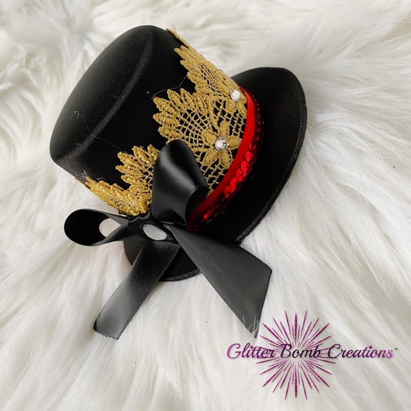 Ringleader Mini Top Hat/ Circus Costume Head Piece/ Ringmaster Cosplay/ Big Top Costume/ Circus Show Festival Accessory  MADE TO ORDER