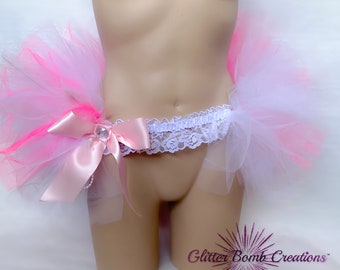 Pink-errella Half Tutu - Pink, White and Neon Pink Tutu MADE TO ORDER