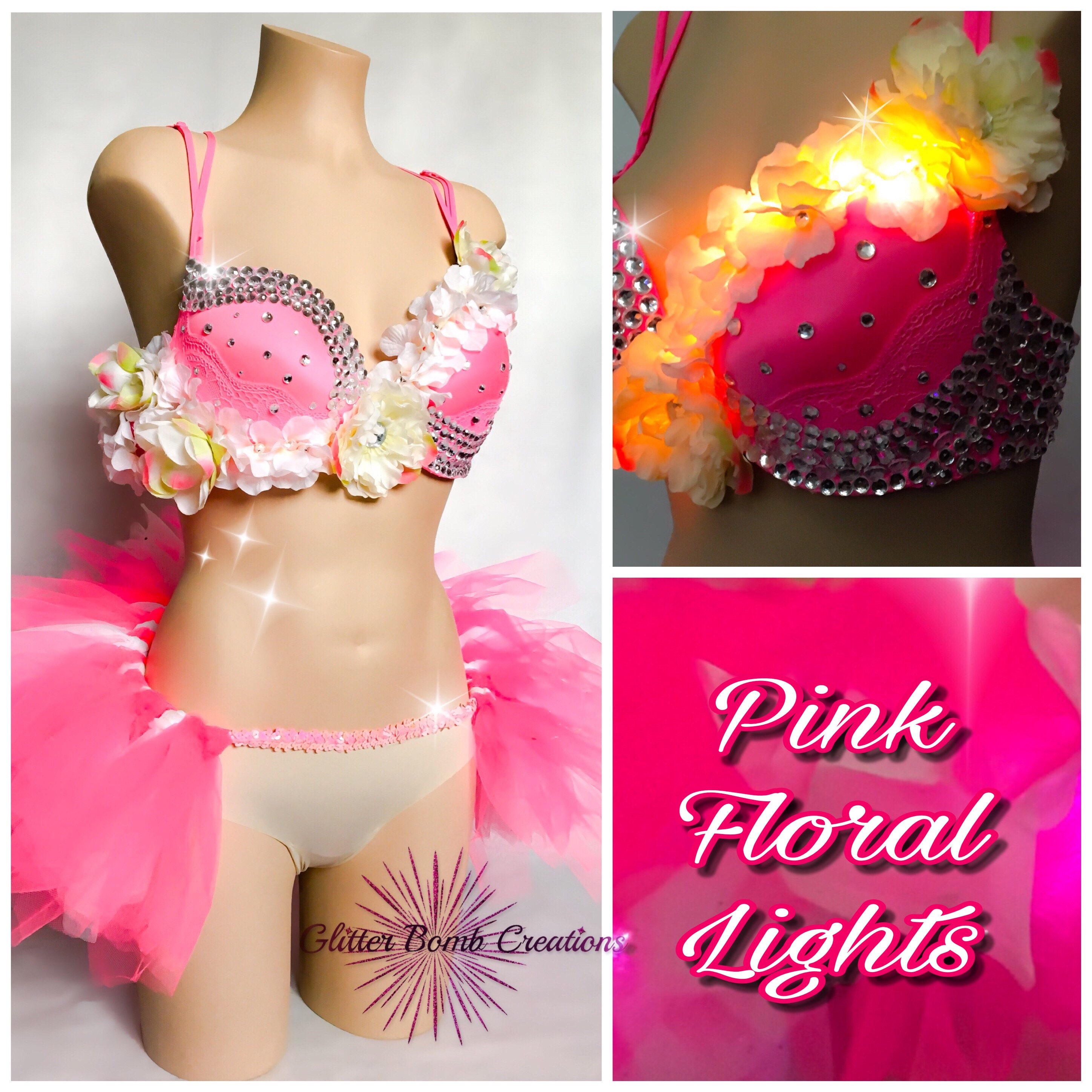 Neon Pink Lightup Flower Festival 