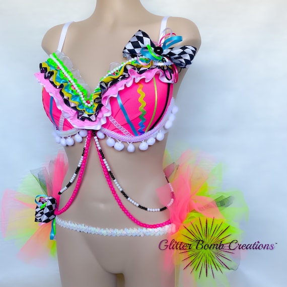model in sexy lingerie Plus Size TADC Clown Derivative Sexy Lingerie Suit - Blue Red Bodysuit and  Mini Skirt with Gloves Hat Cosplay
