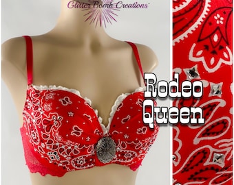 Western Cowgirl Festival Top / Paisley Bandana Rave Bra / Country Music Festival/ Country Girl Halloween Costume/ Rodeo Outfit MADE TO ORDER